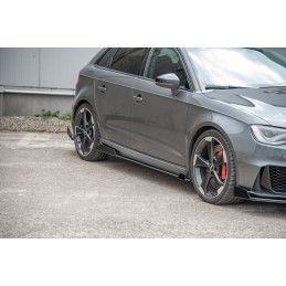 Sports Durabilité Rajouts Des Bas De Caisse MAXTON + Flaps Audi RS3 8V Sportback Noir-Rouge + Rabats Brillant