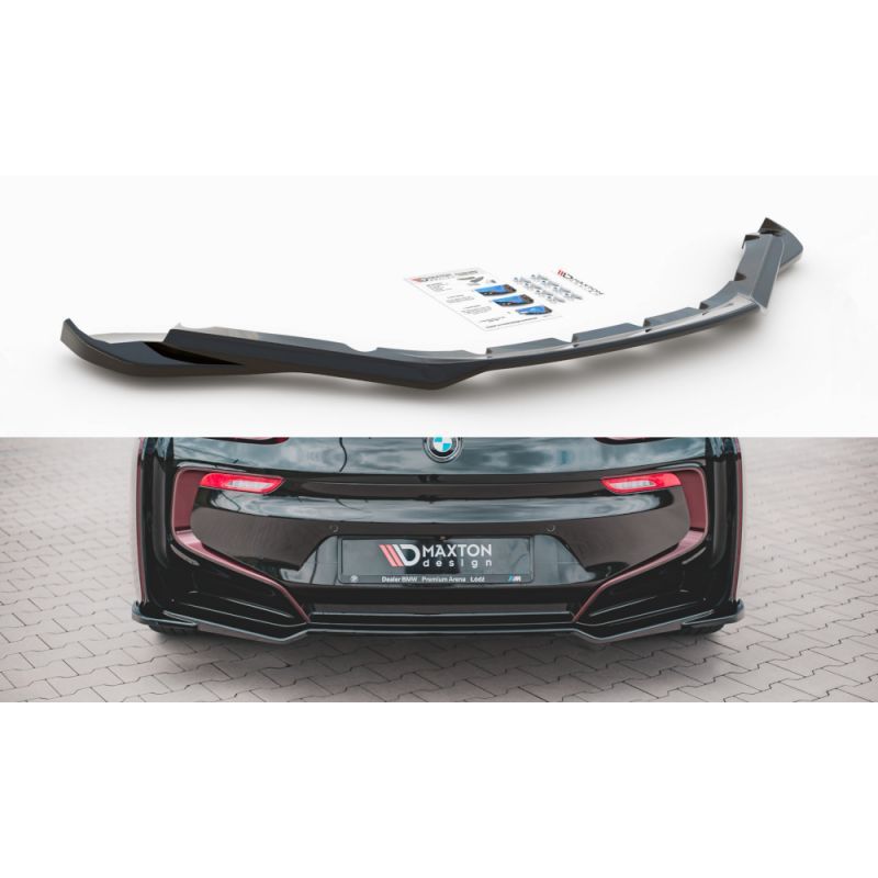 Maxton Central Arriere Splitter BMW i8 Gloss Black, BM-I8-1-RD1G Tuning.fr