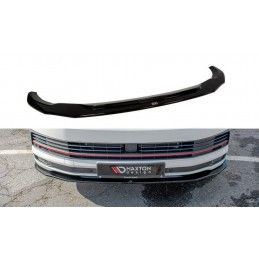 Maxton Lame du pare-chocs avant / Splitter V.2 Volkswagen T6 Gloss Black, VW-T6-FD2G Tuning.fr