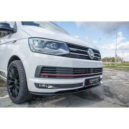 Maxton Lame du pare-chocs avant / Splitter V.2 Volkswagen T6 Gloss Black, VW-T6-FD2G Tuning.fr