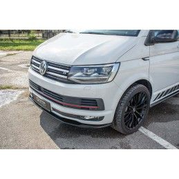 Maxton Lame du pare-chocs avant / Splitter V.2 Volkswagen T6 Gloss Black, VW-T6-FD2G Tuning.fr