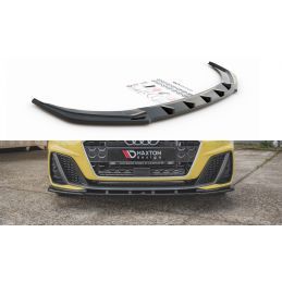 Maxton Lame Du Pare-Chocs Avant V.1 Audi A1 S-Line GB Gloss Black, AU-A1-GB-SLINE-FD1G Tuning.fr