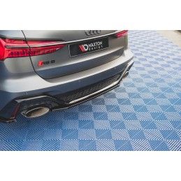 Central Arriere Splitter Audi RS6 C8 / RS7 C8 Noir Brillant