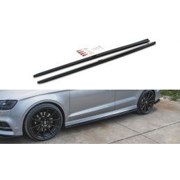 Rajouts Des Bas De Caisse MAXTON V.2 Audi S3 / A3 S-Line Sedan 8V Facelift Noir Brillant