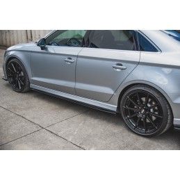 Rajouts Des Bas De Caisse MAXTON V.2 Audi S3 / A3 S-Line Sedan 8V Facelift Noir Brillant