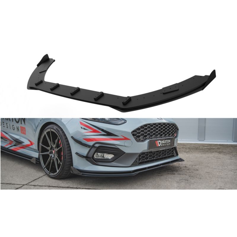 Sport Durabilité LAME AVANT MAXTON + Flaps Ford Fiesta Mk8 ST / ST-Line Noir + Rabats Brillant 