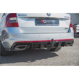 Maxton Rajout Du Pare-Chocs Arriere V.2 Skoda Octavia RS Mk3 / Mk3 FL Hatchback / Estate Gloss Black Diesel, SK-OC-3-RS-RS2G+RS2