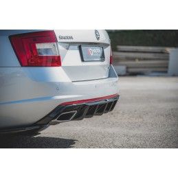 Maxton Rajout Du Pare-Chocs Arriere V.2 Skoda Octavia RS Mk3 / Mk3 FL Hatchback / Estate Gloss Black Diesel, SK-OC-3-RS-RS2G+RS2