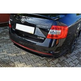 Maxton Central Arriere Splitter Skoda Octavia RS Mk3 / Mk3 FL Hatchback / Estate Gloss Black, SK-OC-3/3F-RS-RD1+RD2G Tuning.fr