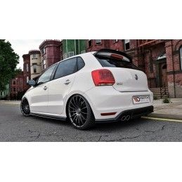 ARRIÈRE SPLITTER VW POLO MK5 GTI APRES FACELIFT (avec une barre verticale) Noir Brillant