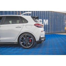 Lames De Pare-Chocs Arrière Latérales V.4 Hyundai I30 N Mk3 Hatchback Noir Brillant