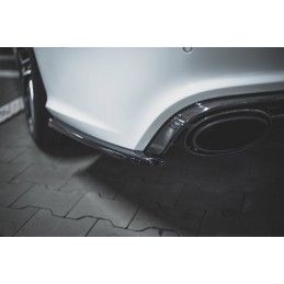 Lames De Pare-Chocs Arrière Latérales V.2 Audi RS6 C7 Noir Brillant