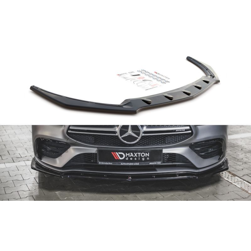 Maxton Lame Du Pare-Chocs Avant V.2 Mercedes-AMG CLA 35 Aero C118 Gloss Black, ME-CLA-118-35AMG-FD2G Tuning.fr