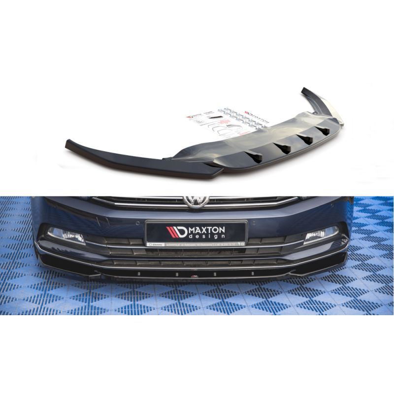 Maxton Lame Du Pare-Chocs Avant V.1 Volkswagen Passat B8 Gloss Black, VW-PA-B8-FD1G Tuning.fr