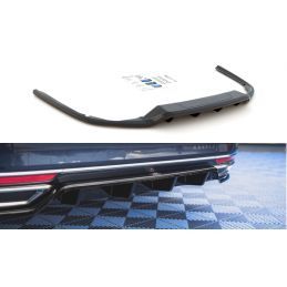 Central Arriere Splitter (avec une barre verticale) Volkswagen Passat B8 Noir Brillant