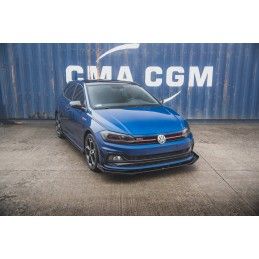 Maxton Sport Durabilité Lame Du Pare-Chocs Avant + Flaps Volkswagen Polo GTI Mk6 Black + Gloss Flaps, VWPO6GTICNC-FD3B+FSF1G Tun