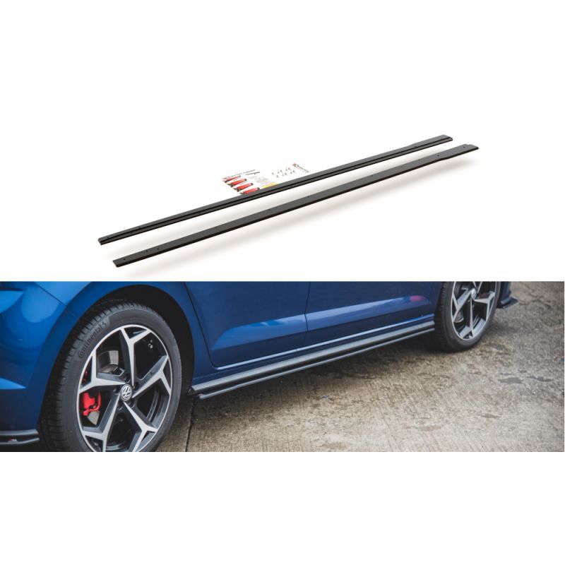 Maxton Sports Durabilité Rajouts Des Bas De Caisse Volkswagen Polo GTI Mk6 Black-Red, VWPO6GTICNC-SD3BRB Tuning.fr