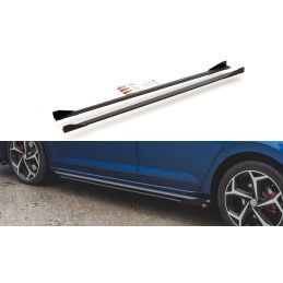 Maxton Sports Durabilité Rajouts Des Bas De Caisse + Flaps Volkswagen Polo GTI Mk6 Black + Gloss Flaps, VWPO6GTICNC-SD3B+SF1G Tu