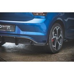 Sports Durabilité Diffuseur Arrière Complet + Flaps Volkswagen Polo GTI Mk6 Noir-Rouge + Rabats Brillant