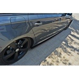 Rajouts Des Bas De Caisse MAXTON Pour Audi S6 / A6 S-Line C7 Noir Brillant