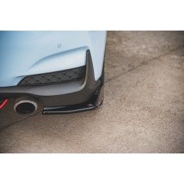 Maxton Lames De Pare-Chocs Arrière Latérales V.6 + Ailerons Hyundai I30 N Mk3 Hatchback Gloss Black, HY-I30-3-N-RSD6G+RSF Tuning