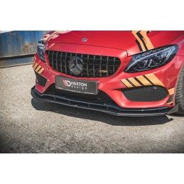 Sport Durabilité LAME AVANT MAXTON + Flaps Mercedes - AMG C43 Coupe C205 Noir + Rabats Brillant 