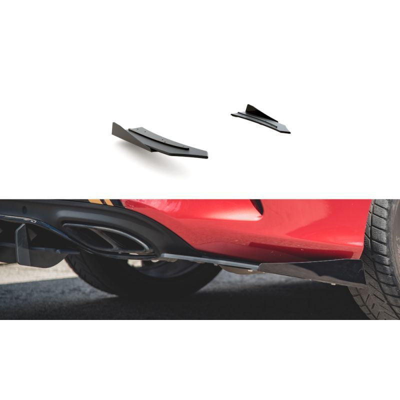 Maxton Sport Durabilité Lame Du Pare Chocs Arriere + Flaps Mercedes-AMG C43 Coupe C205 Black + Gloss Flaps, MEC20543AMGCNC-RSD1B