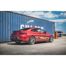 Maxton Sport Durabilité Lame Du Pare Chocs Arriere + Flaps Mercedes-AMG C43 Coupe C205 Black + Gloss Flaps, MEC20543AMGCNC-RSD1B