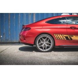 Maxton Sport Durabilité Lame Du Pare Chocs Arriere + Flaps Mercedes-AMG C43 Coupe C205 Black + Gloss Flaps, MEC20543AMGCNC-RSD1B