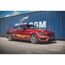 Maxton Sports Durabilité Rajouts Des Bas De Caisse + Flaps Mercedes-AMG C43 Coupe C205 Black + Gloss Flaps, MEC20543AMGCNC-SD1B+