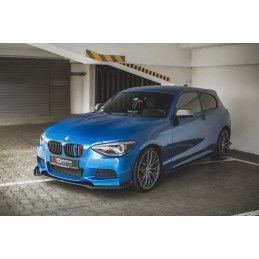 Sport Durabilité LAME AVANT MAXTON + Flaps BMW M135i F20 Noir + Rabats Brillant 