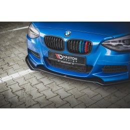 Sport Durabilité LAME AVANT MAXTON + Flaps BMW M135i F20 Noir-Rouge + Rabats Brillant