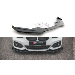 Sport Durabilité LAME AVANT MAXTON V.3 + Flaps BMW 1 F20 M-Pack Facelift / M140i Noir-Rouge + Rabats Brillant