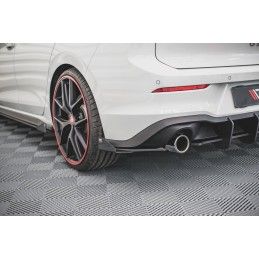 Sport Durabilité LAME ARRIERE MAXTON + Flaps Volkswagen Golf 8 GTI Noir-Rouge + Rabats Brillant