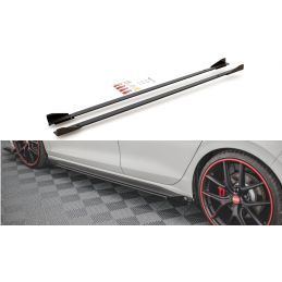 Maxton Sports Durabilité Rajouts Des Bas De Caisse + Flaps Volkswagen Golf 8 GTI / GTI Clubsport Black + Gloss Flaps, VWGO8GTICN