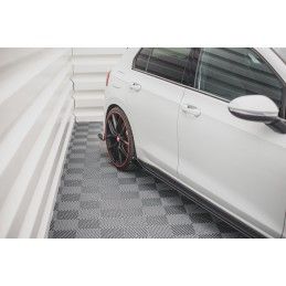 Maxton Sports Durabilité Rajouts Des Bas De Caisse + Flaps Volkswagen Golf 8 GTI / GTI Clubsport Black + Gloss Flaps, VWGO8GTICN