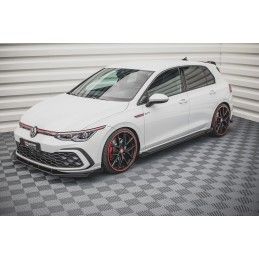 Maxton Sports Durabilité Rajouts Des Bas De Caisse + Flaps Volkswagen Golf 8 GTI / GTI Clubsport Black + Gloss Flaps, VWGO8GTICN