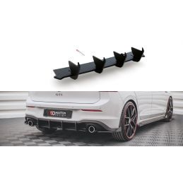 Maxton Sport Durabilité Central Diffuseur Arriere V.1 Volkswagen Golf 8 GTI Black, VWGO8GTICNC-RS1B Tuning.fr