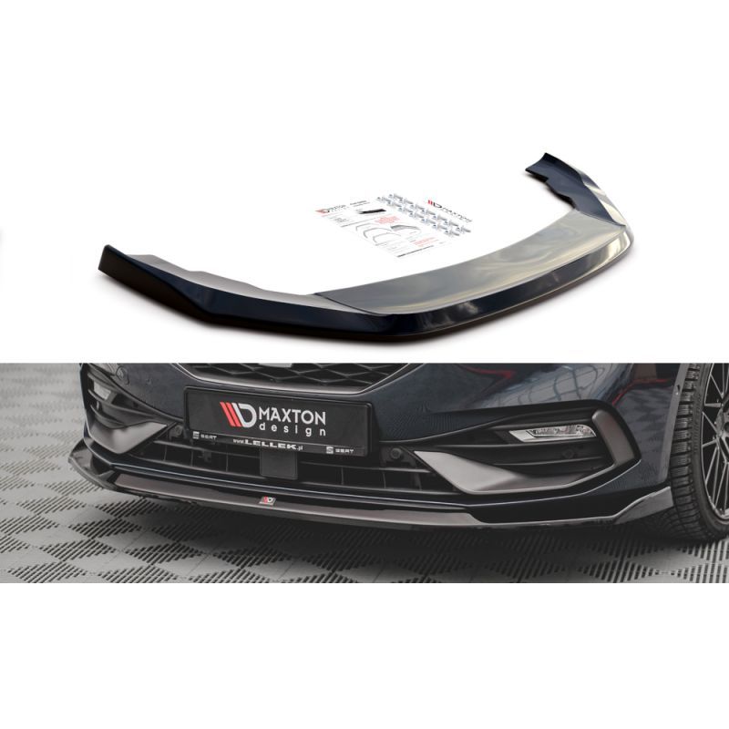 Maxton Lame Du Pare-Chocs Avant V.3 Seat Leon FR Mk4 Gloss Black, SE-LE-4-FR-FD3G Tuning.fr