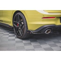 Lames De Pare-Chocs Arrière Latérales + Ailerons V.1 Volkswagen Golf 8 GT ClubsportI Noir Brillant