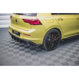 Sport Durabilité LAME ARRIERE MAXTON + Flaps Volkswagen Golf 8 GTI Clubsport Noir-Rouge + Rabats Brillant