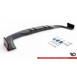 Central Arriere Splitter + Flaps Mercedes A45 S Noir Brillant