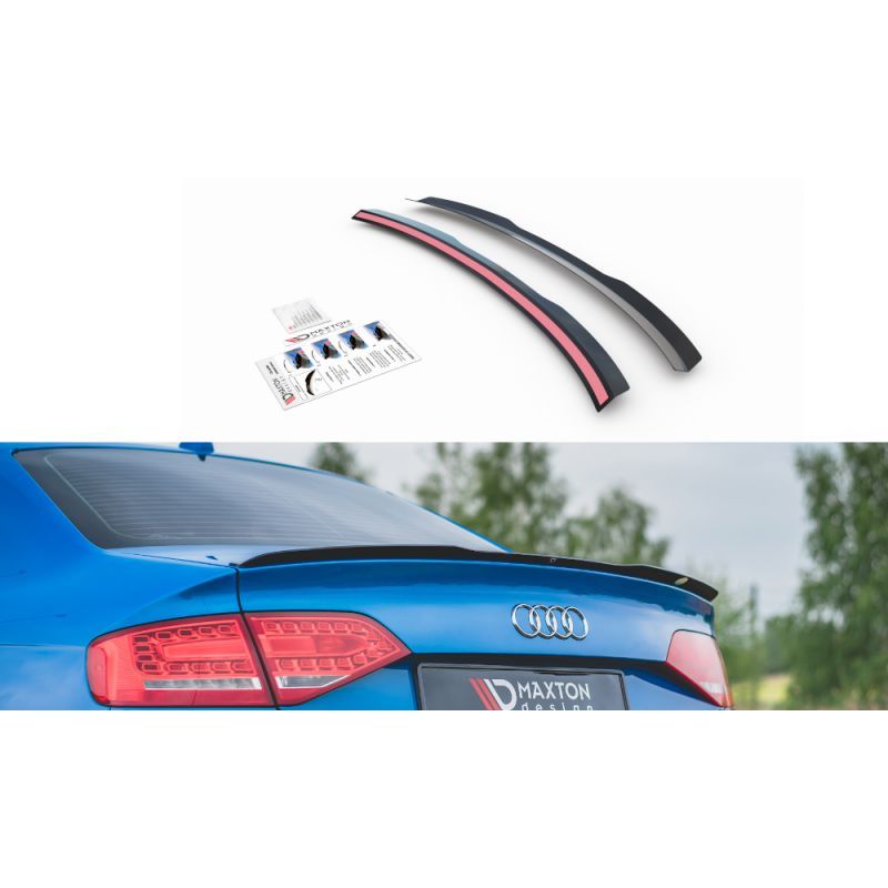 Maxton Spoiler Cap Audi A4 / A4 S-Line B8 / B8 FL Sedan Gloss Black, AU-A4-B8-CAP1G Tuning.fr