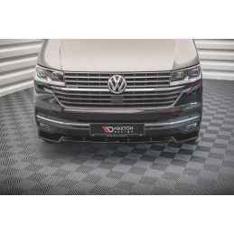 Maxton Lame Du Pare-Chocs Avant V.1 Volkswagen T6 Facelift Gloss Black, VW-T6F-FD1G Tuning.fr
