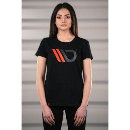 Womens Black T-shirt with red logo XS