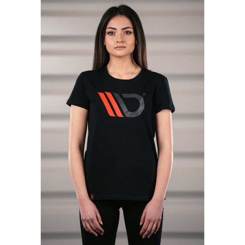 Womens Black T-shirt with red logo S