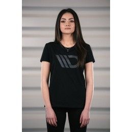 Womens Black T-shirt with grey logo XS