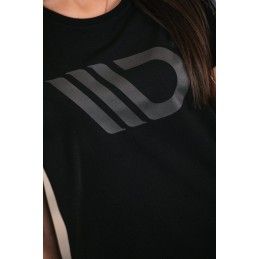 Womens Black T-shirt with grey logo XS