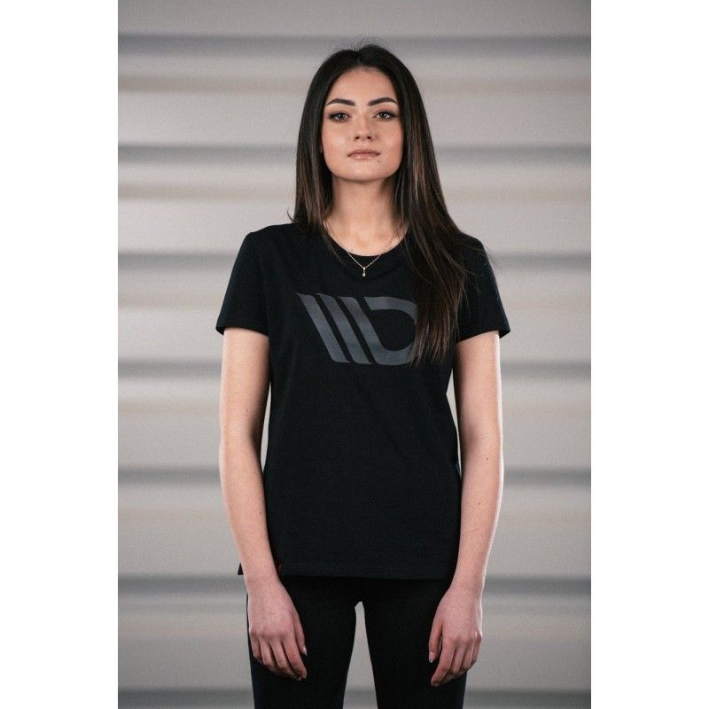 Womens Black T-shirt with grey logo S