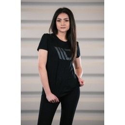 Womens Black T-shirt with grey logo S